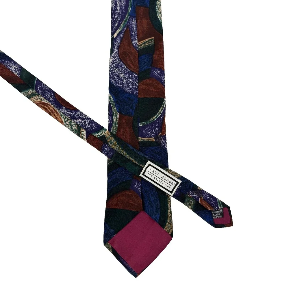 PAUL‎ RODON The Collection Silk Tie Abstract Geometric Multicolor Vintage